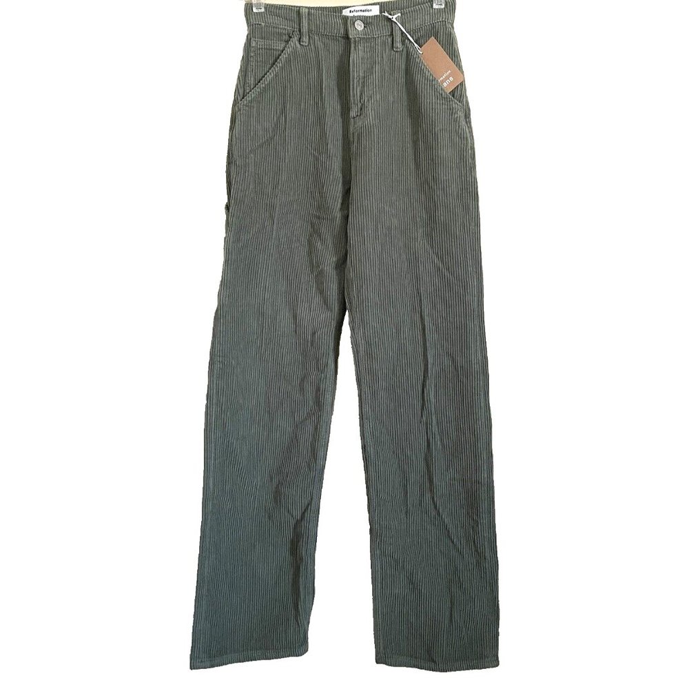 Reformation Wilder Painter High Rise Wide Leg Corduroy Pants Women's Size 25 NWT